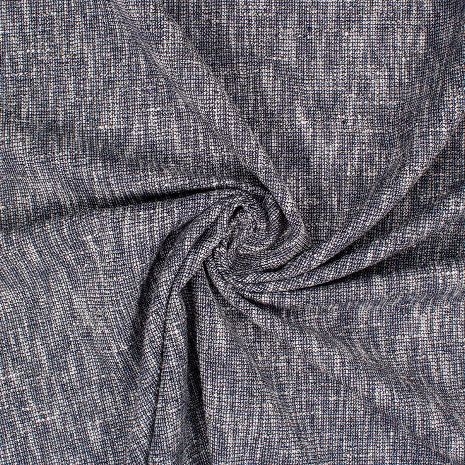 Blue Woven Medium Weight Pure Linen