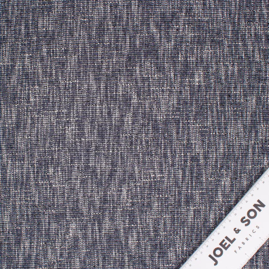 Blue Woven Medium Weight Pure Linen