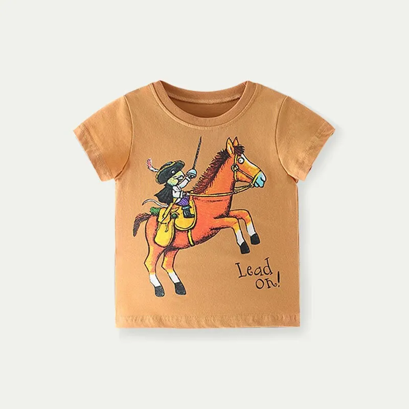 Boys Cotton T-shirts Summer Tees & Tops for Baby Boys Horse, Fun Design |Toddler Boy Shirt kid Clothing Gift for Boys Pack of 3