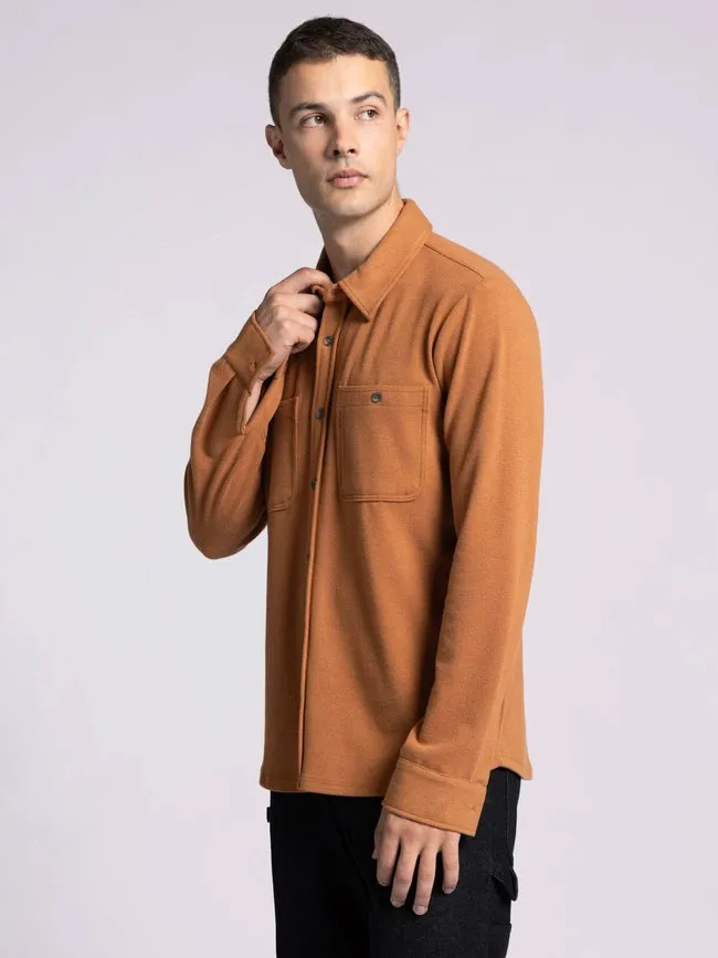 Clark Shirt - Long Sleeve Button Up  PECAN HEATHER