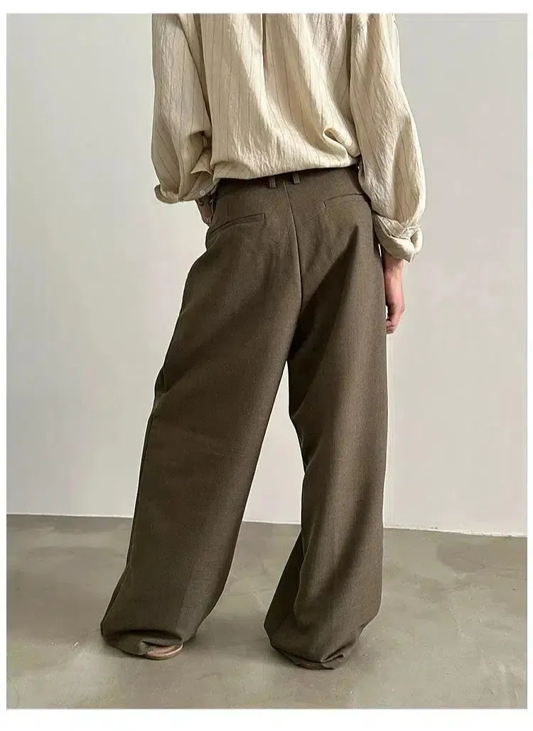 Comfortable Wide-leg Pleated Pants