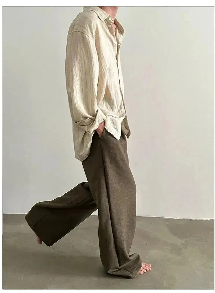 Comfortable Wide-leg Pleated Pants