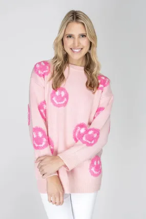 Cuteness Overloaded Pink Happy Face Sweater