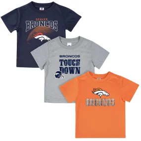 Denver Broncos 3-Pack Boys Short Sleeve Tee Shirts (Discontinued)