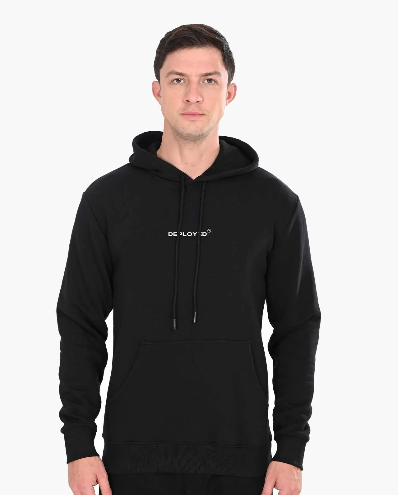 Deployed Organic Black Snow Soft Premium Hoodie