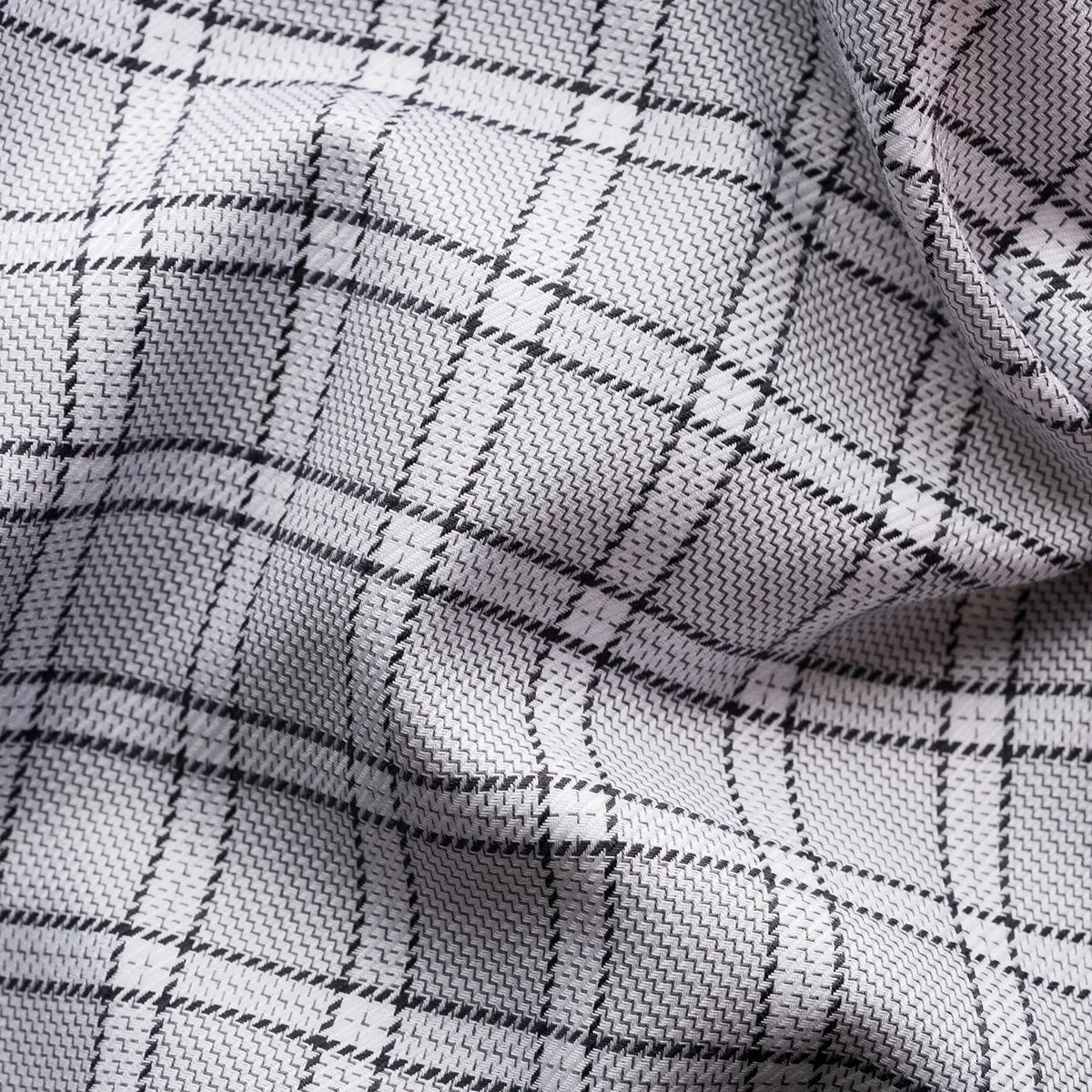 Grey Checked Signature Twill Slim Fit Shirt