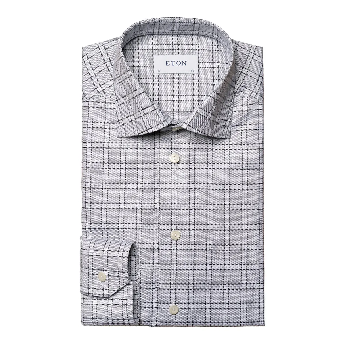 Grey Checked Signature Twill Slim Fit Shirt