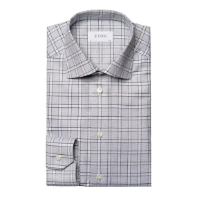 Grey Checked Signature Twill Slim Fit Shirt