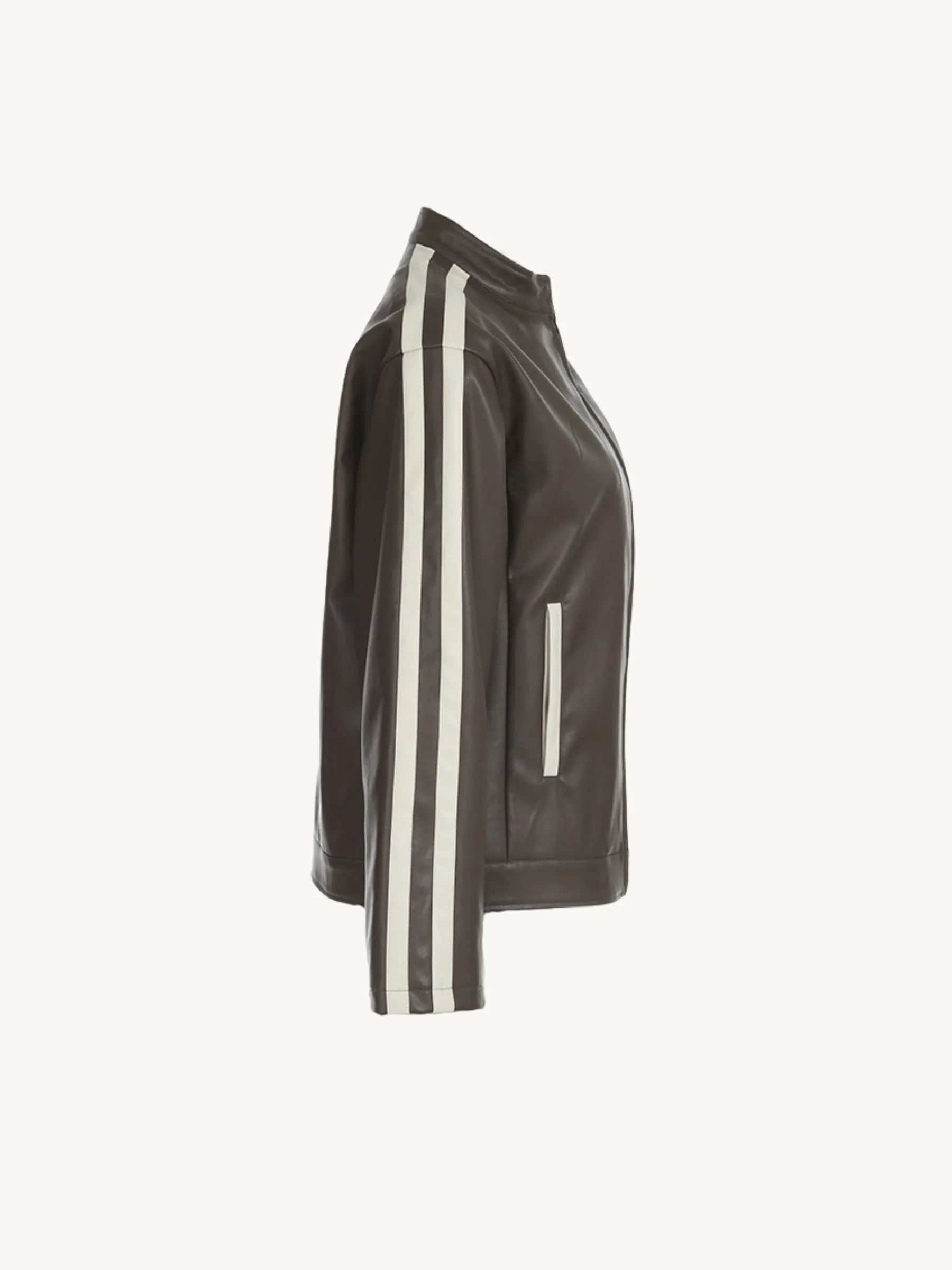 Harper Faux Leather Track Jacket