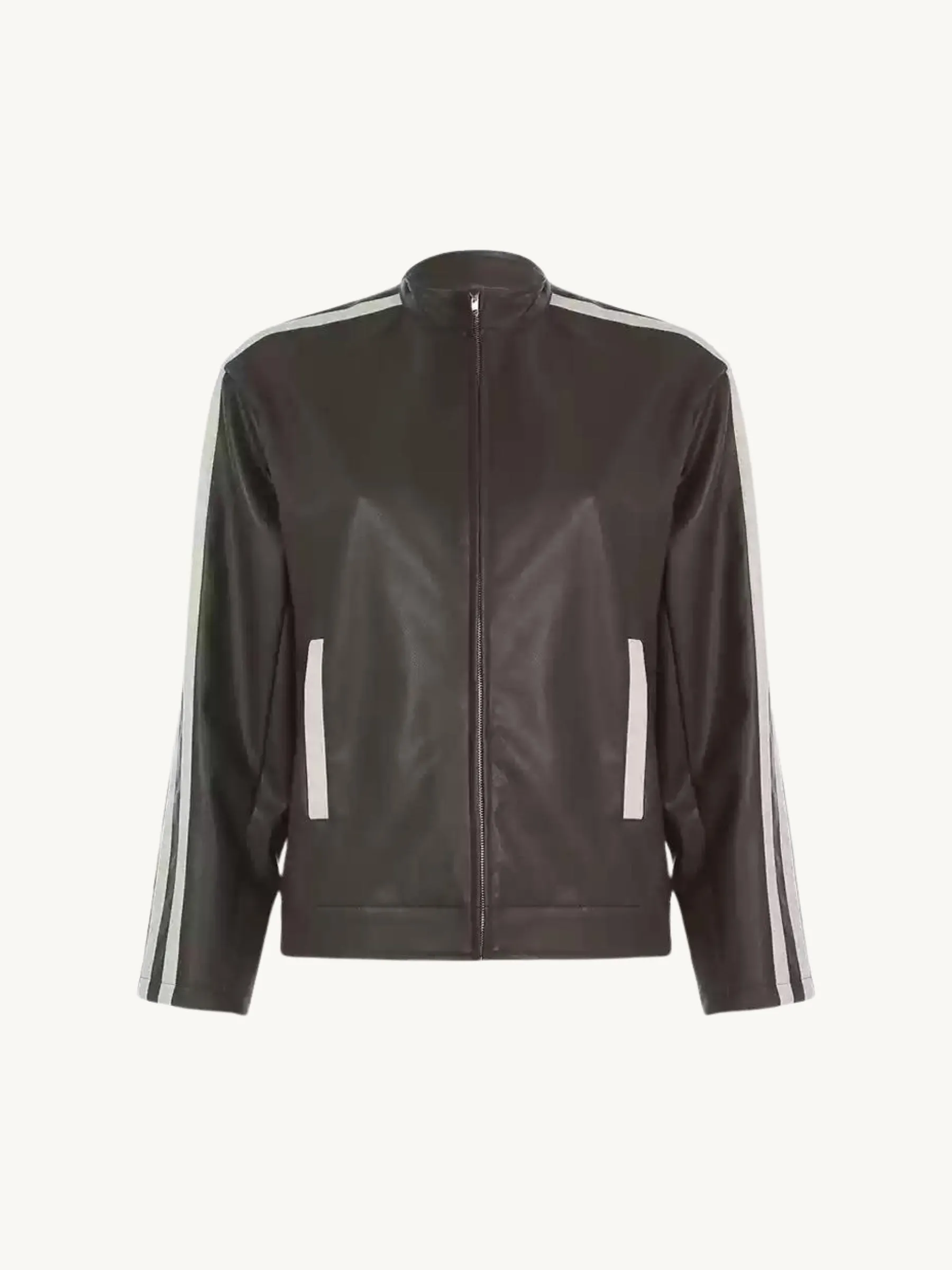 Harper Faux Leather Track Jacket