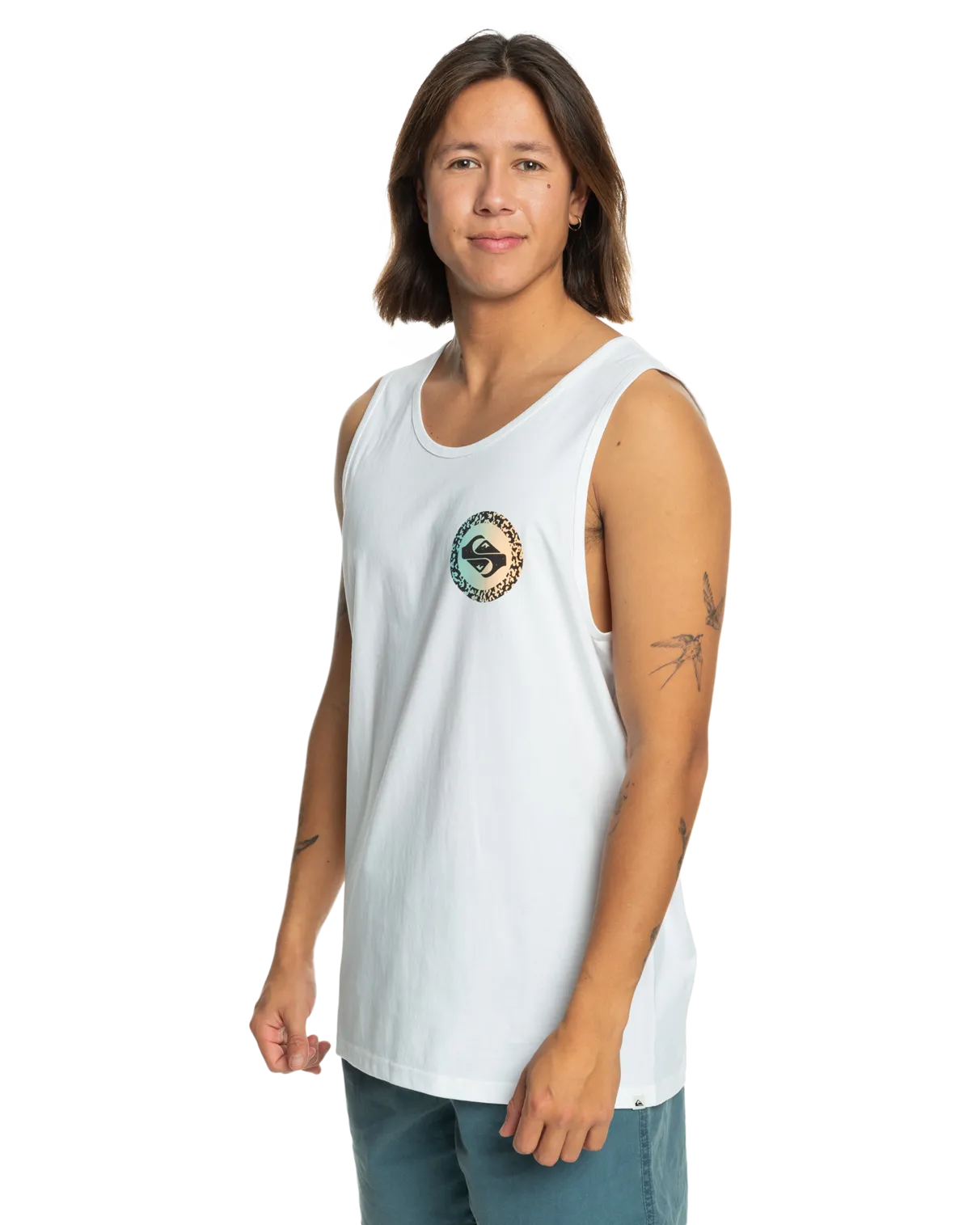 Long Fade Vest in White