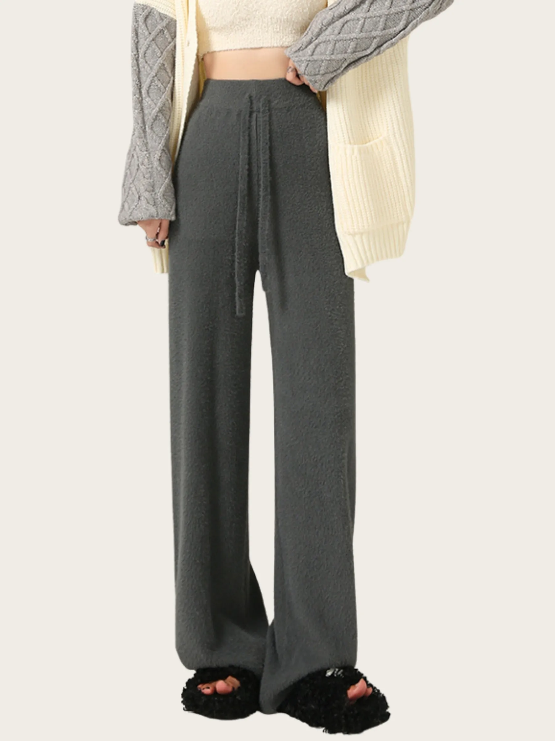 Nena Cozy Fleece Wide-Leg Pants