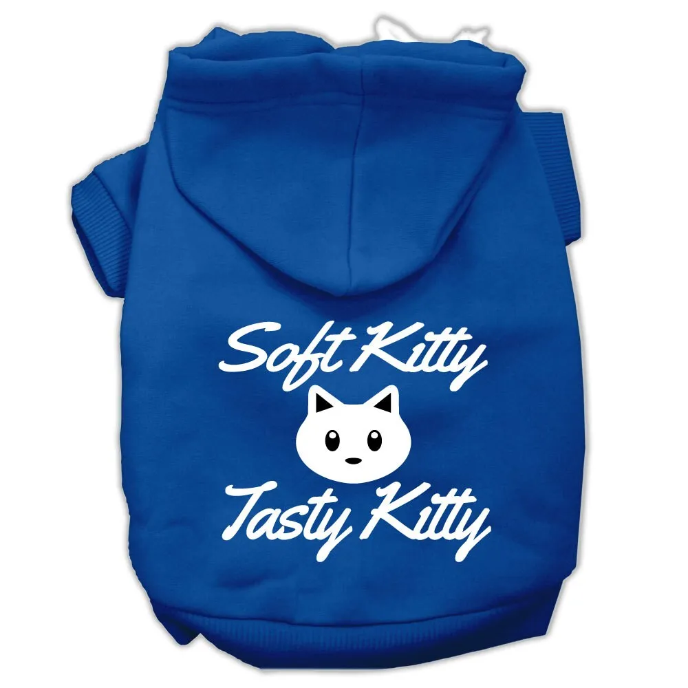 Pet Dog & Cat Hoodie Screen Printed, "Soft Kitty, Tasty Kitty"