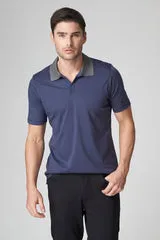 Raffi The Maverick Favorite Ribbed Johnny Collar Polo RW21776  | Midnight| Aqua Collection