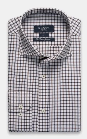 SEMI FORMAL SHIRT BROWN BLACK CHECK