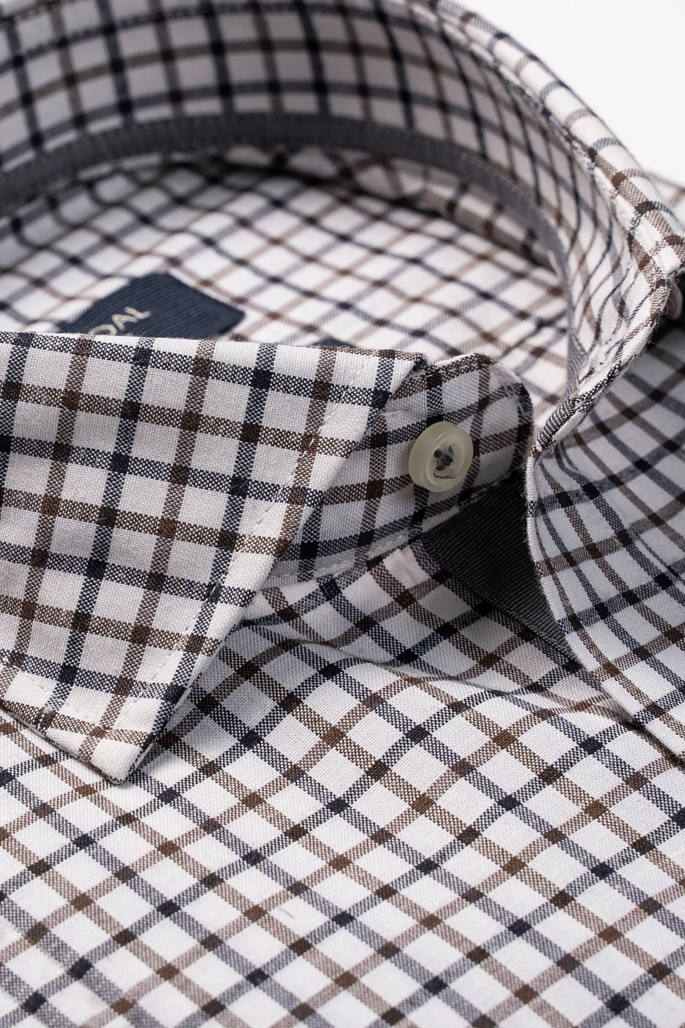 SEMI FORMAL SHIRT BROWN BLACK CHECK