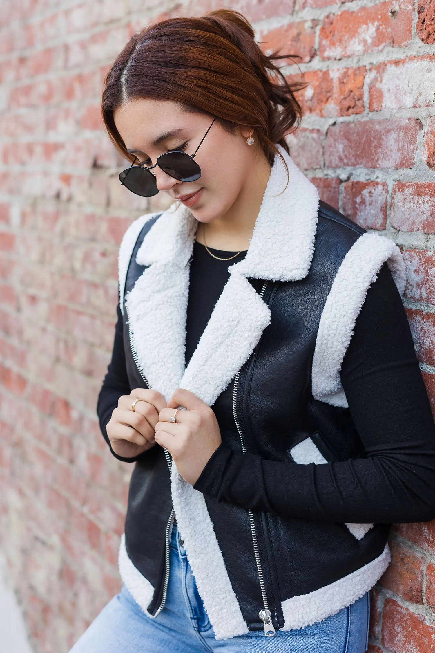 The As Ewe Please Faux Leather Vest