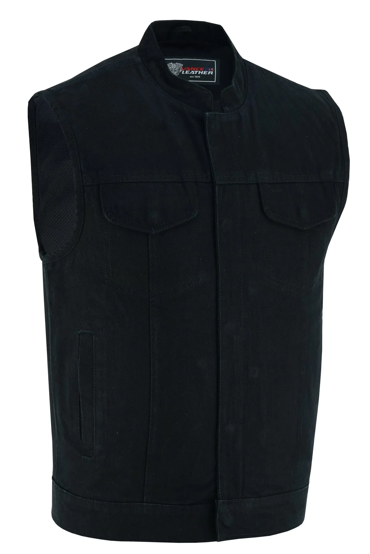 VB914BK Denim Club Vest in Black