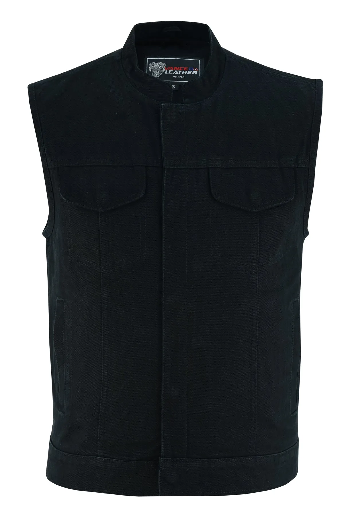 VB914BK Denim Club Vest in Black