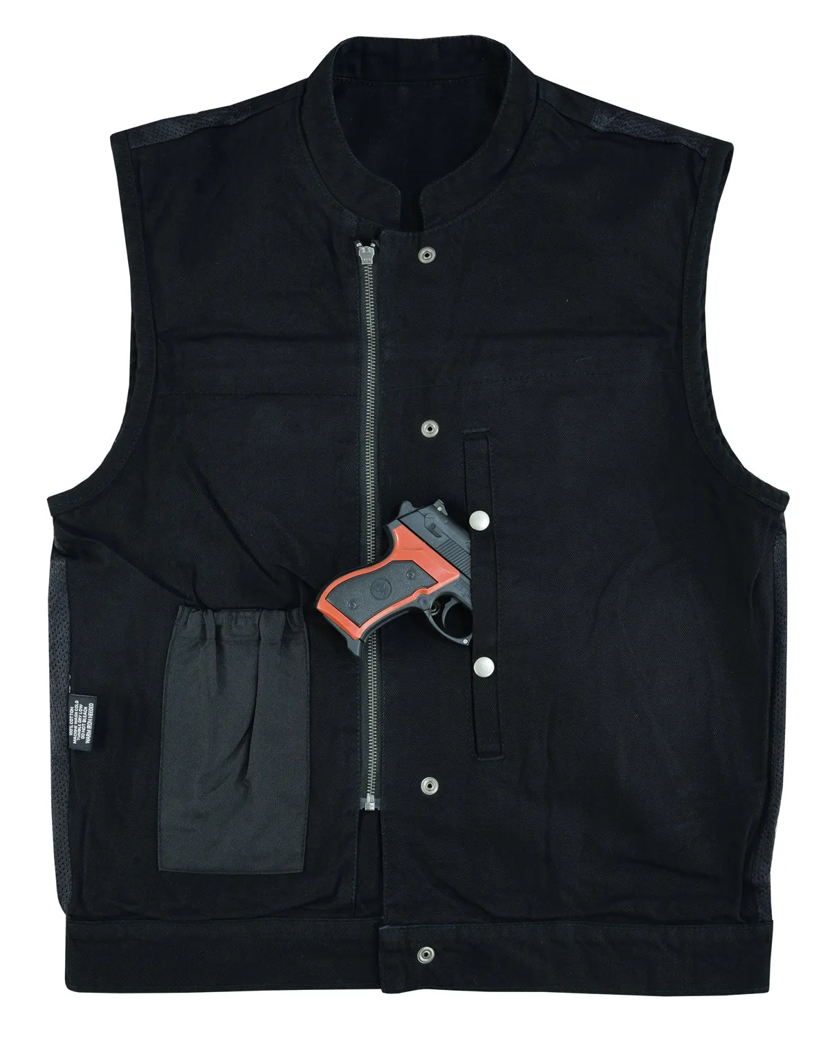 VB914BK Denim Club Vest in Black