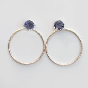 Versatile 1/2 Carat Tanzanite Stud Earrings Designed with 14k Gold Earring Jackets